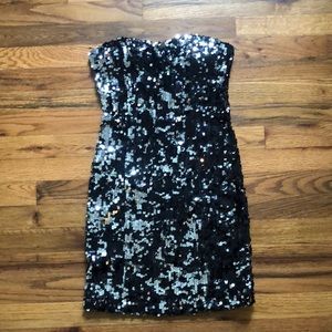 City Studio, mini strapless sequin dress, size small